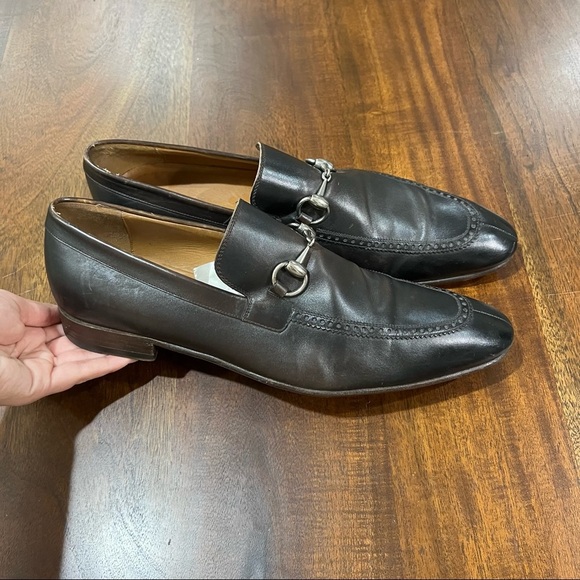 Gucci Horsebit Loafers Leather Slip on Split Toe Shoes Size 8.5 - Picture 1 of 9